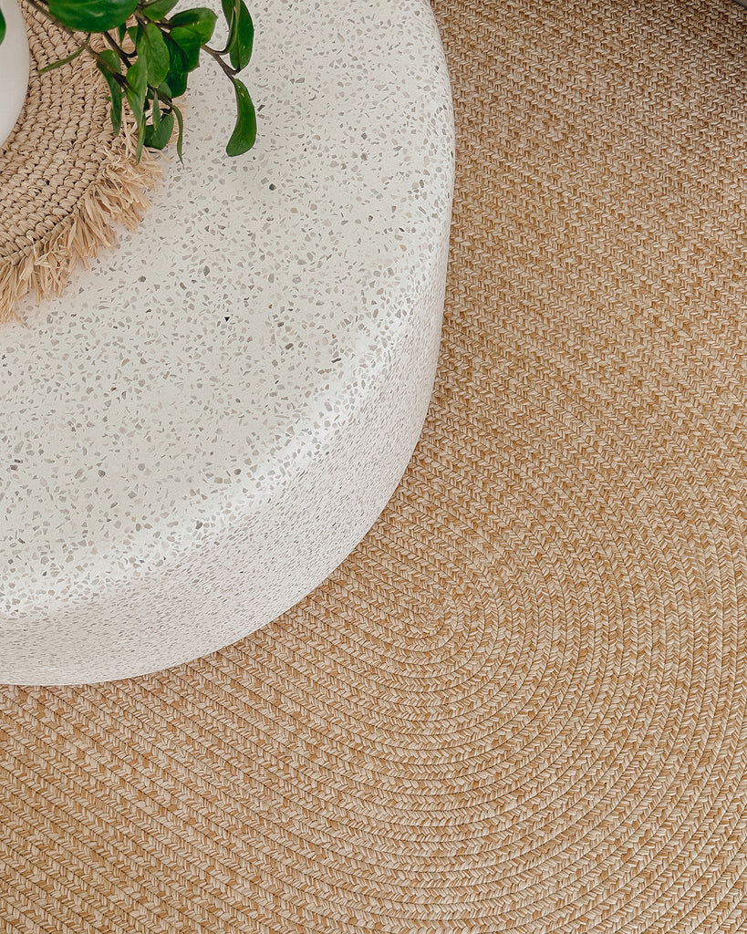 Malia Beige Braided Flatweave Indoor Outdoor Oval Rug