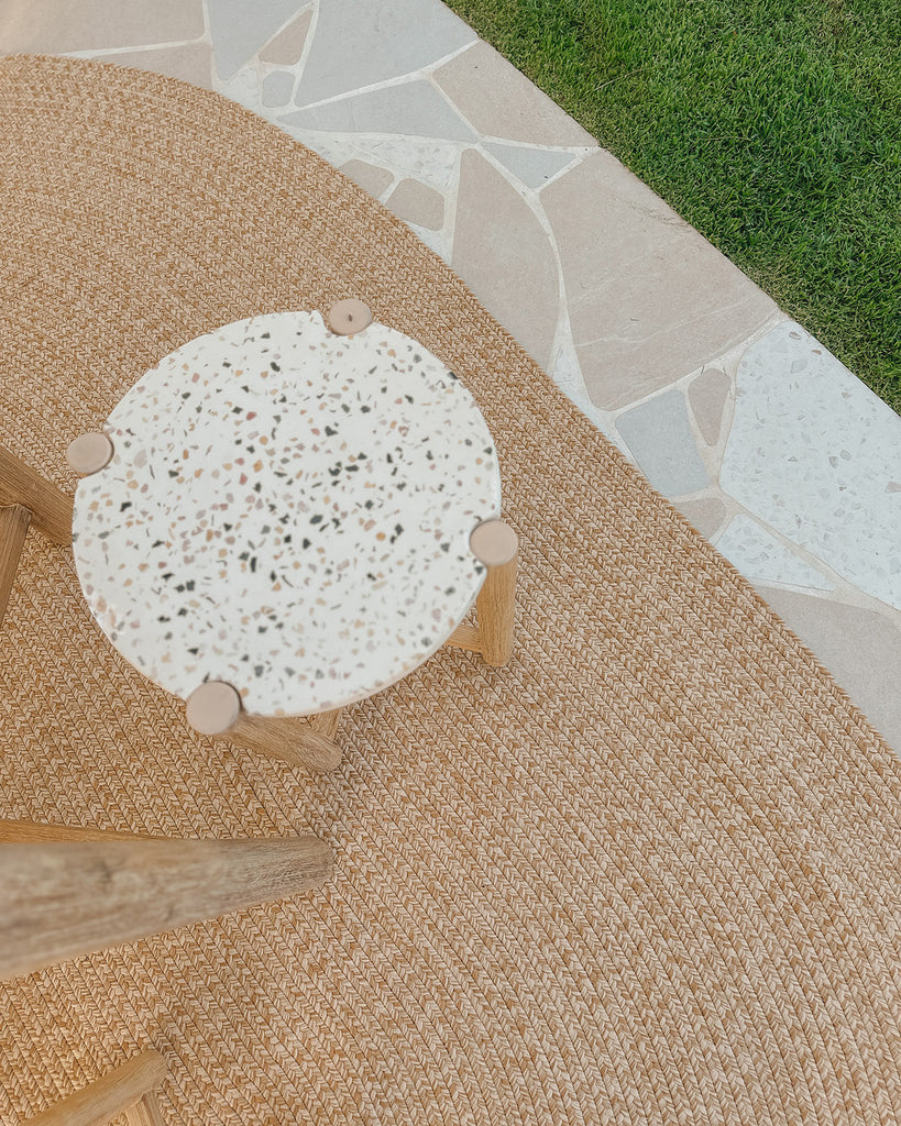 Malia Beige Braided Flatweave Indoor Outdoor Oval Rug