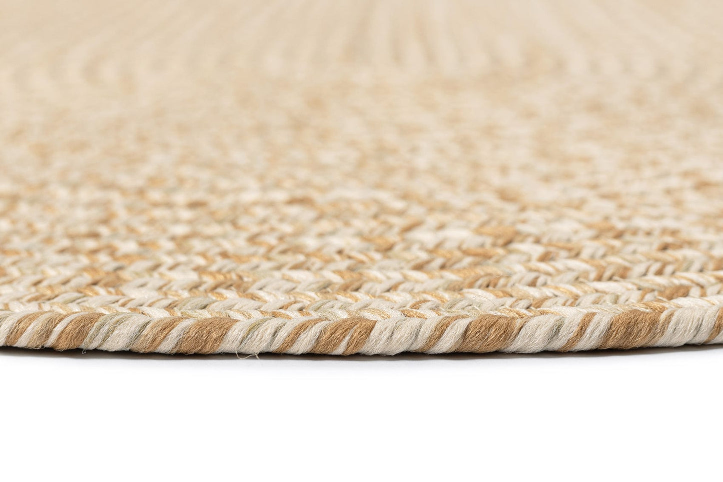 Malia Beige Braided Flatweave Indoor Outdoor Round Rug