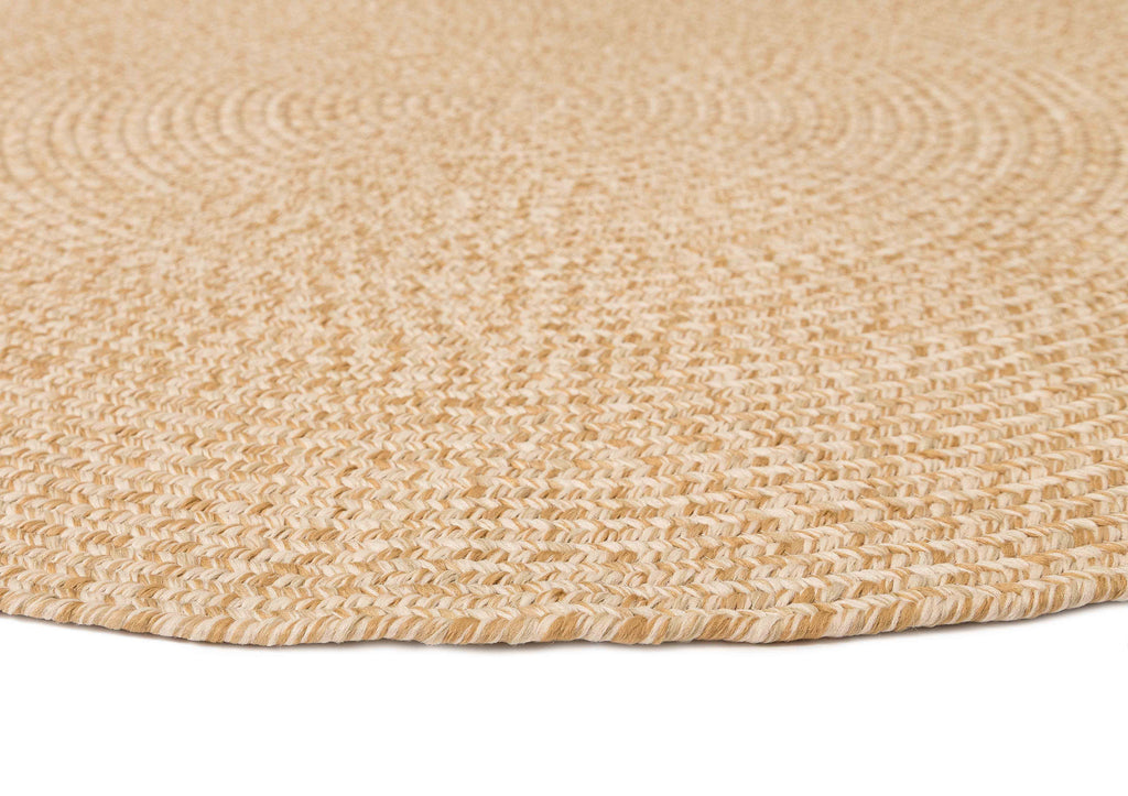 Malia Beige Braided Flatweave Indoor Outdoor Round Rug