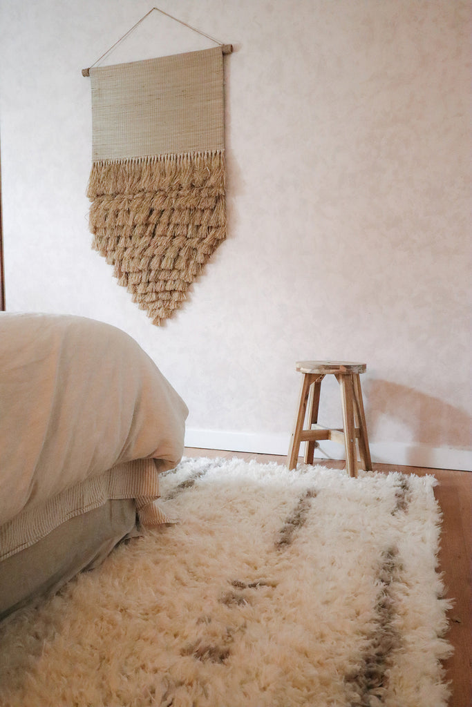 Mandisa Cream & Beige Tribal Shag Rug