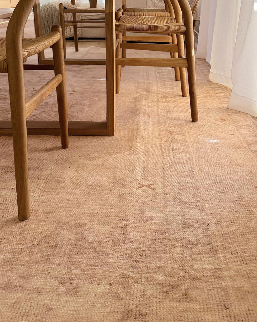 Mariana Cream and Peach Medallion Washable Rug