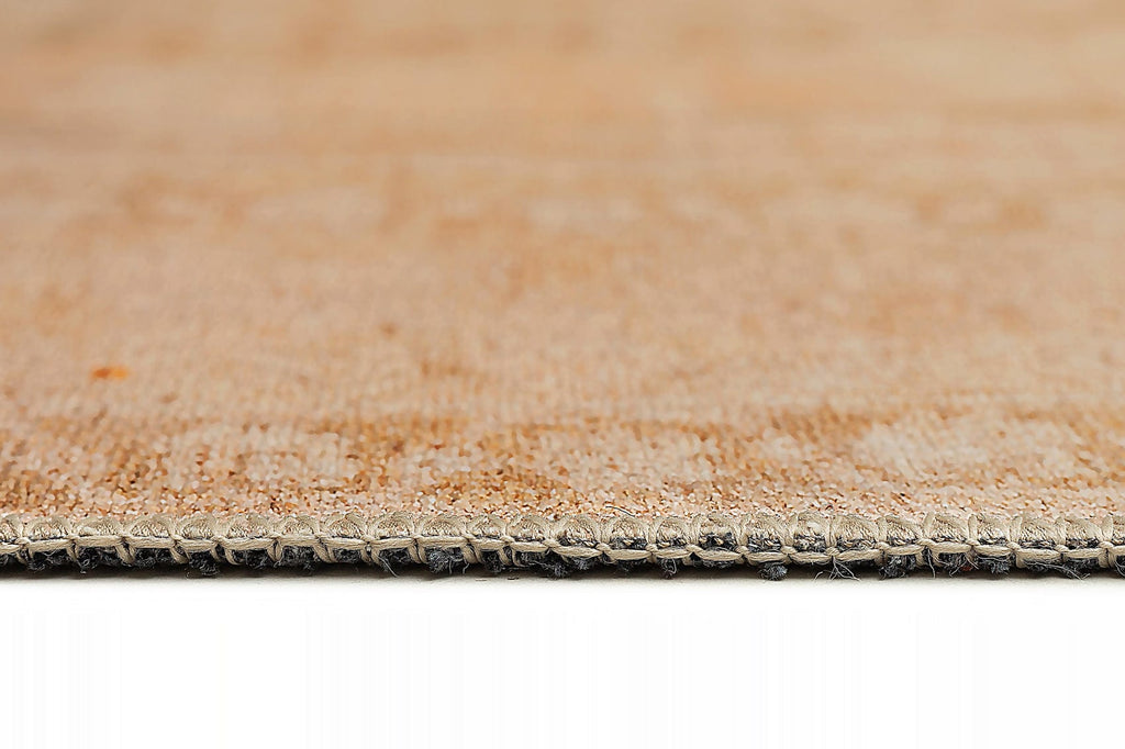 Mariana Cream and Peach Medallion Washable Rug