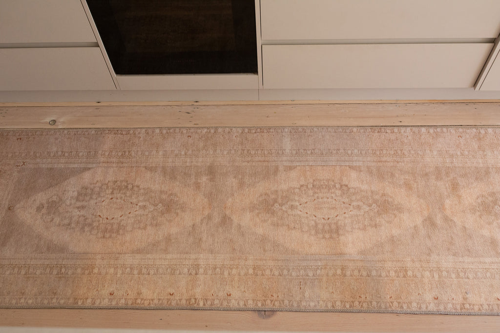 Mariana Cream and Peach Medallion Washable Runner Rug