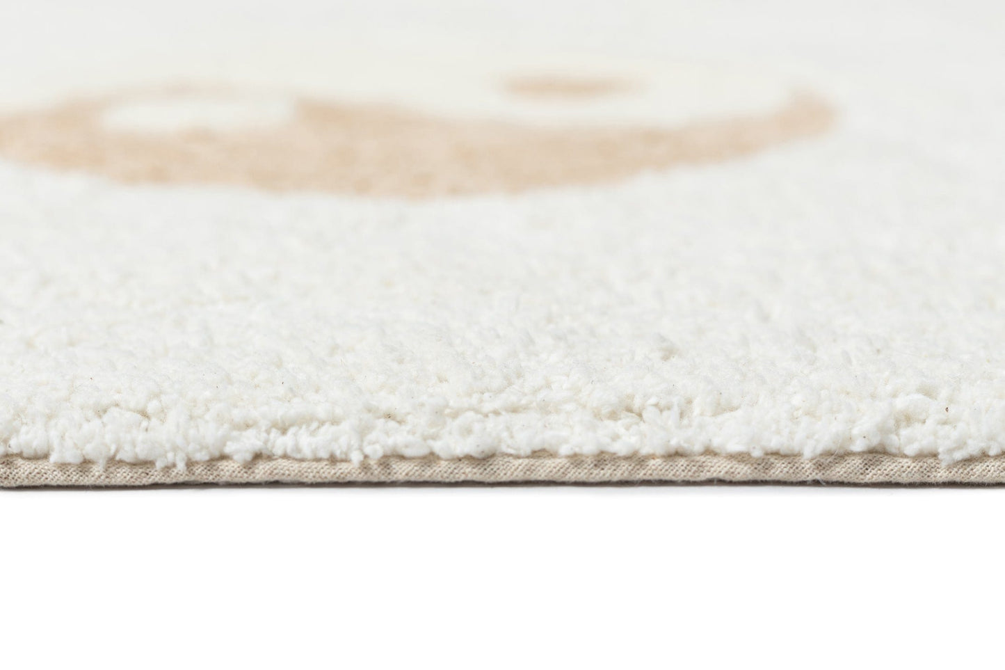 Marika Cream and Beige Yin Yang Cotton Washable Rug