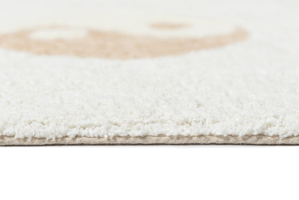 Marika Cream and Beige Yin Yang Cotton Washable Rug