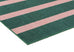 Marilyn Deep Forest Green and Blush Pink Striped Indoor Outdoor Rug