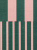 Marilyn Deep Forest Green and Blush Pink Striped Indoor Outdoor Rug