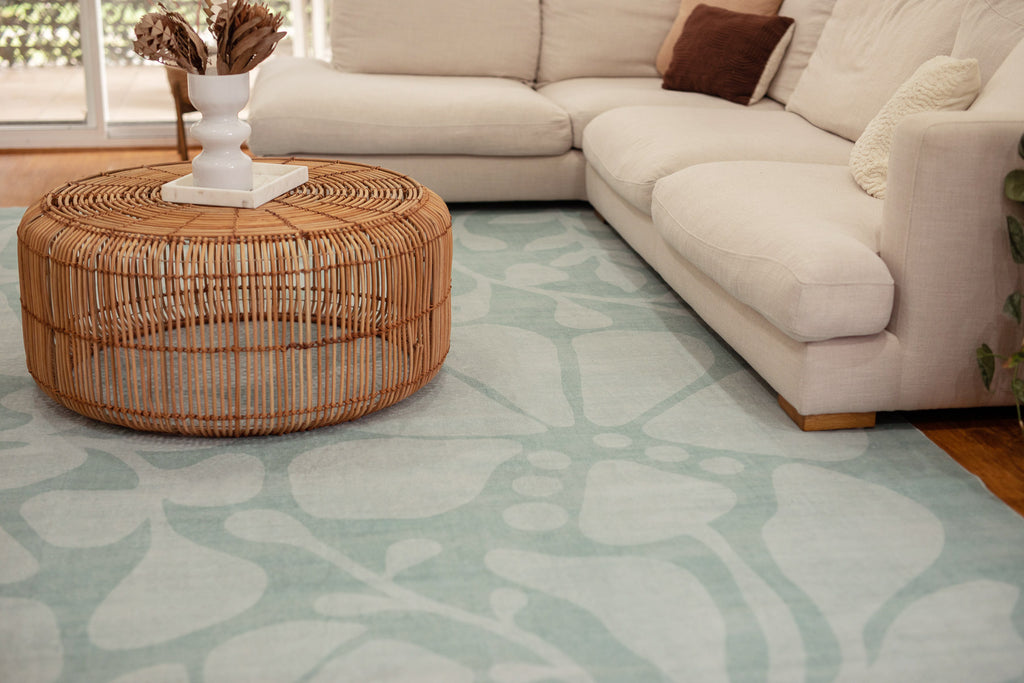 Marion Blue Botanical Washable Rug