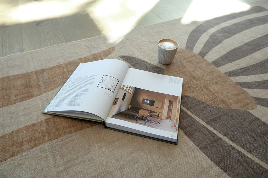 Marzon Beige and Brown Botanical Washable Rug