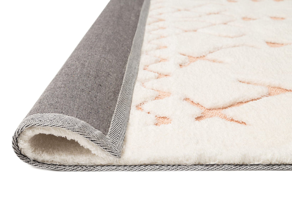 Matilda Cream and Peach Tribal Shag Rug