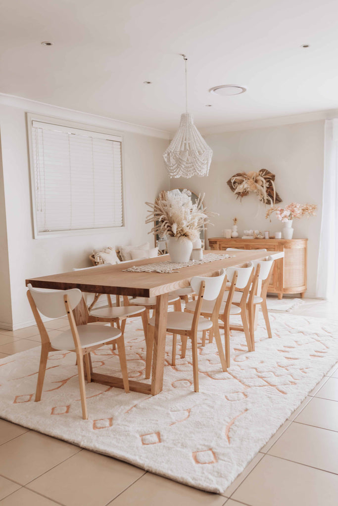 Matilda Cream and Peach Tribal Shag Rug