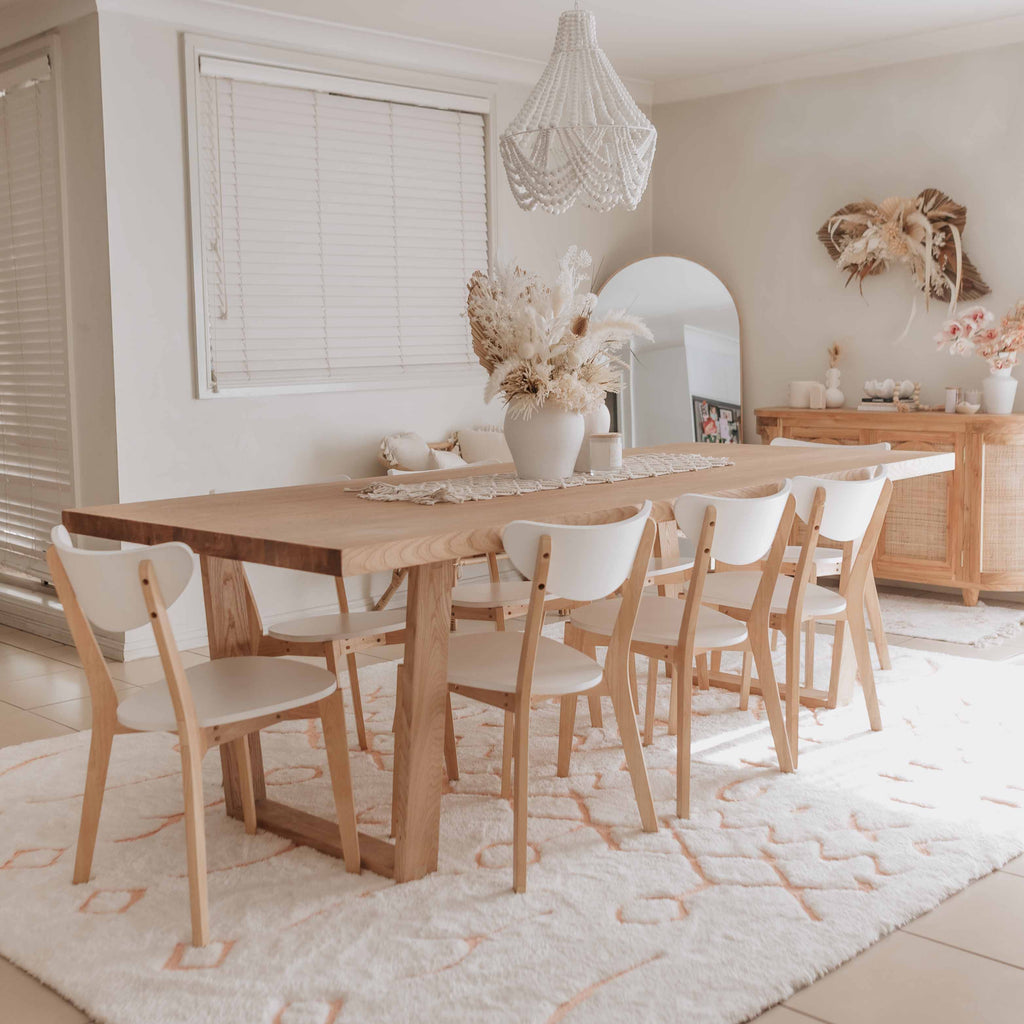 Matilda Cream and Peach Tribal Shag Rug