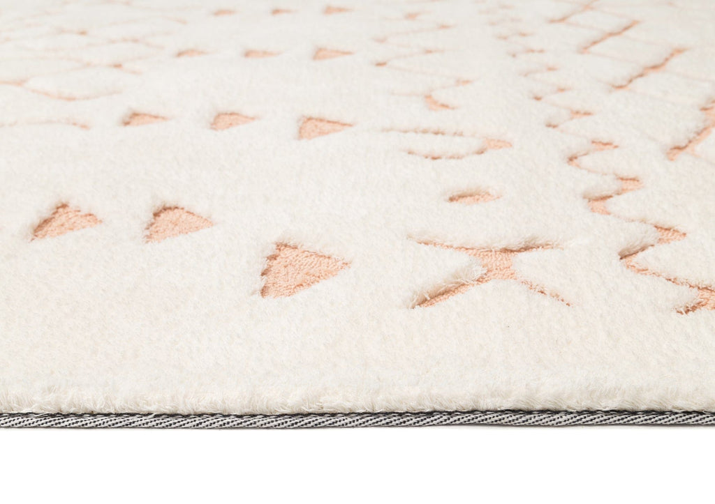 Matilda Cream and Peach Tribal Shag Rug