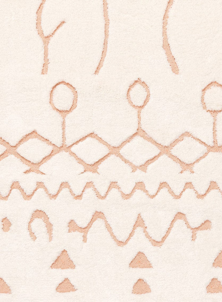 Matilda Cream and Peach Tribal Shag Rug