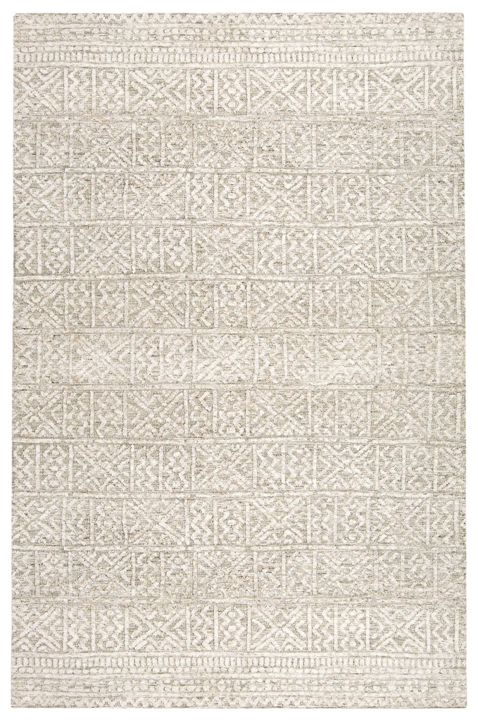 Melia Grey and Ivory Tribal Textured Rug