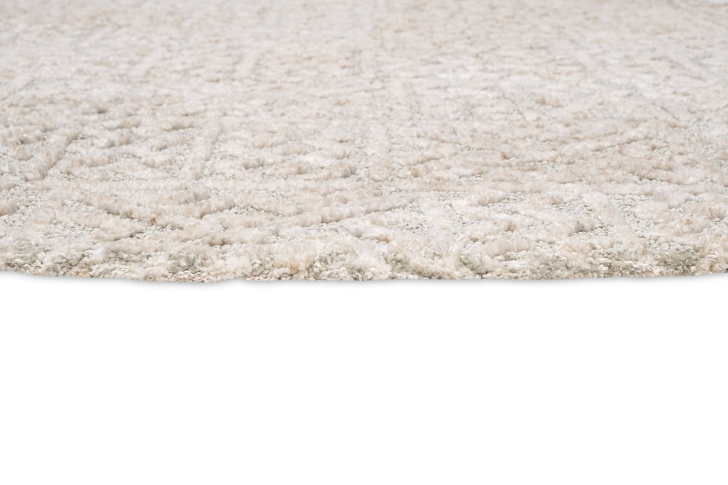 Melia Grey and Ivory Tribal Textured Round Rug