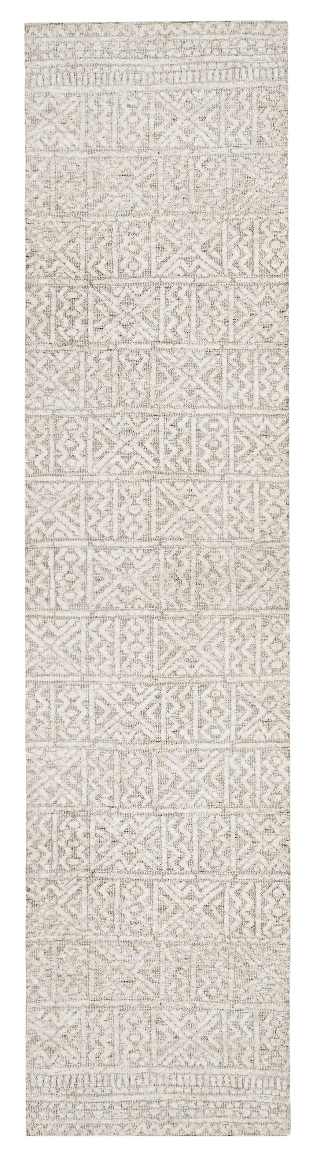 Melia Grey and Ivory Runner Rug
