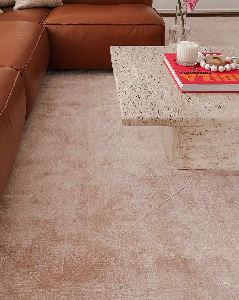 Melinda Pink Geometric Viscose Rug