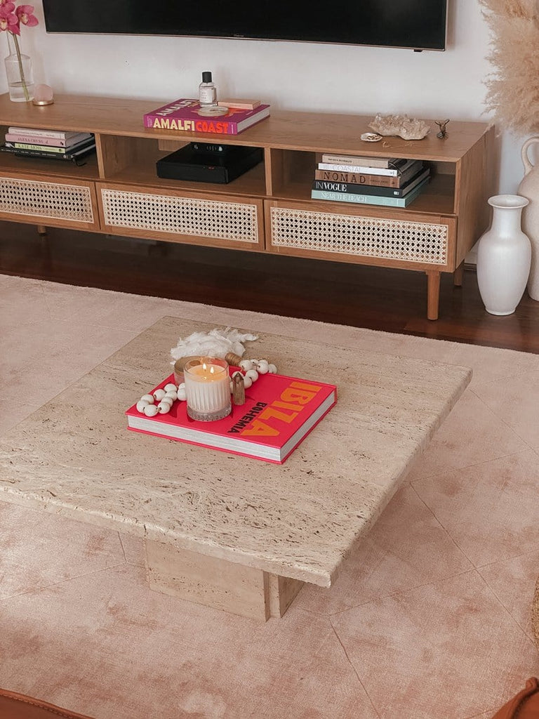 Melinda Pink Geometric Viscose Rug