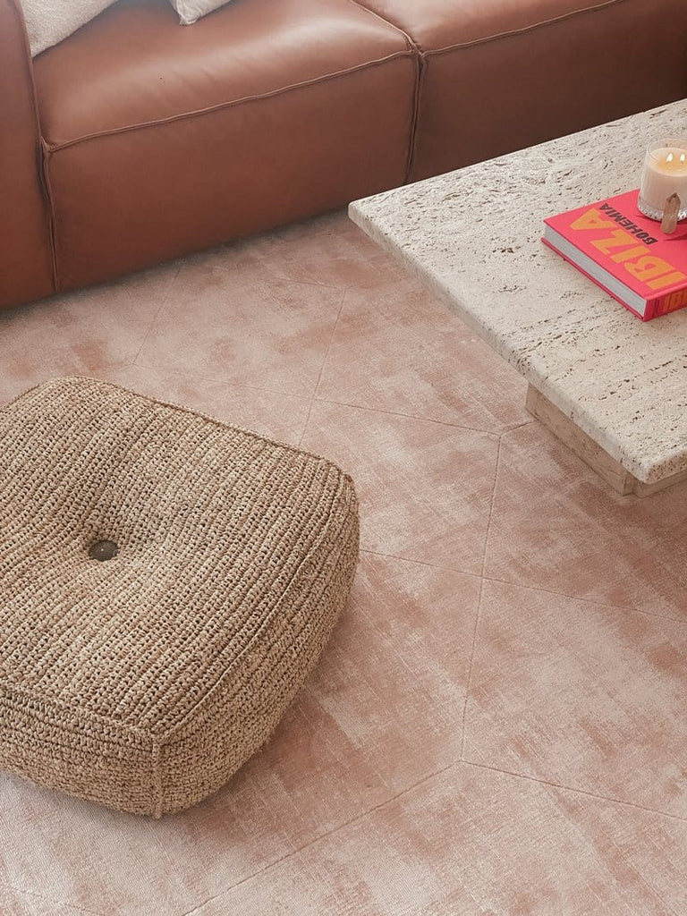 Melinda Pink Geometric Viscose Rug