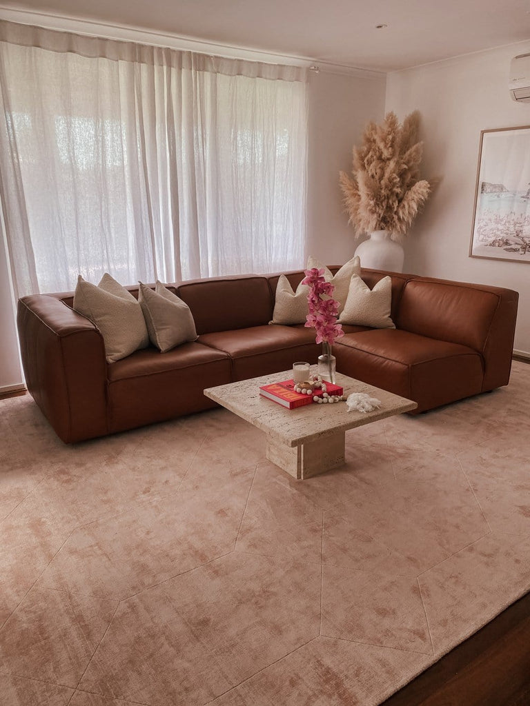 Melinda Pink Geometric Viscose Rug