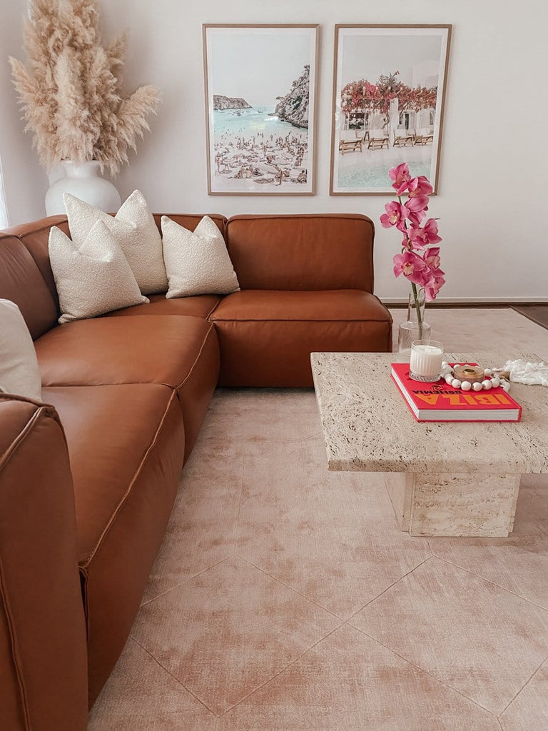 Melinda Pink Geometric Viscose Rug