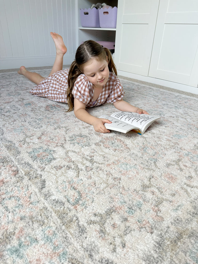 Melrose Cream and Pink Traditional Rug