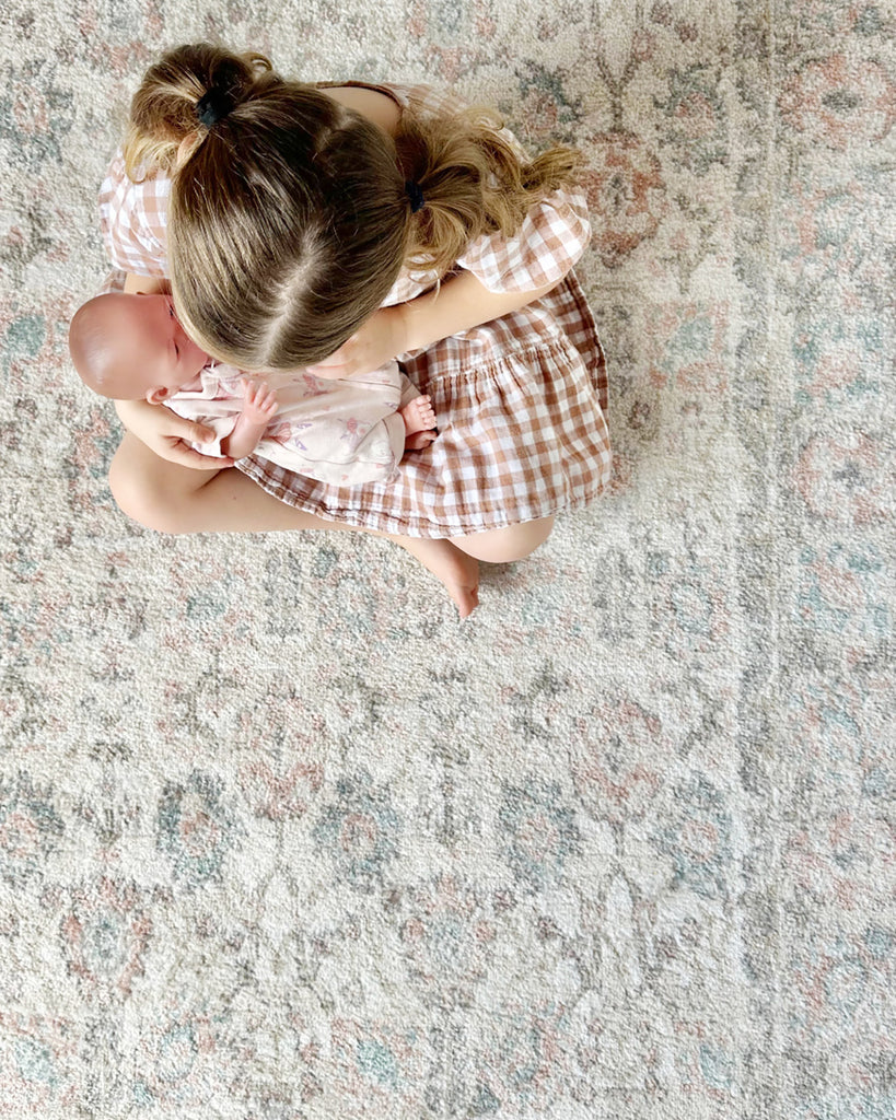 Melrose Cream and Pink Traditional Rug