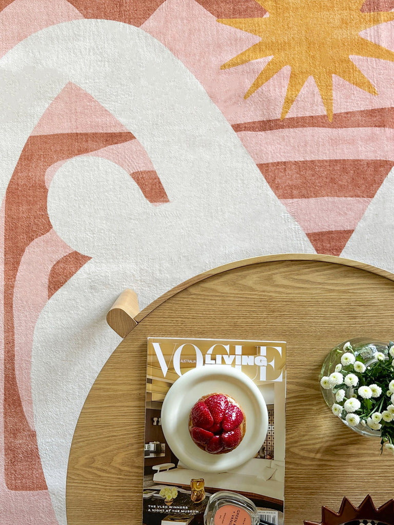 Menaka Pink and Rust Abstract Rug