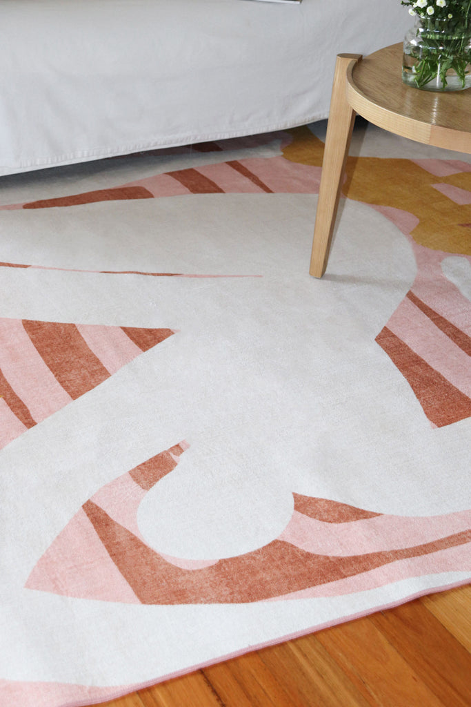 Menaka Pink and Rust Abstract Rug