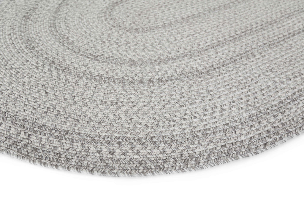 Mika Grey Braided Flatweave Indoor Outdoor Oval Rug