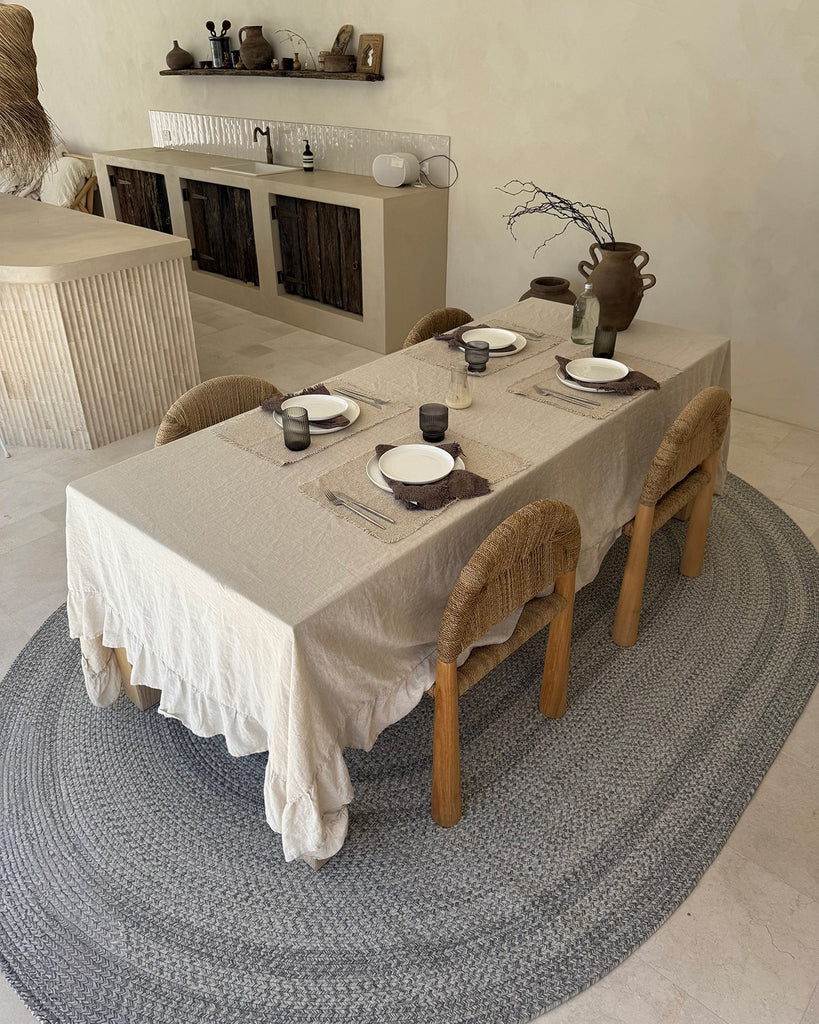 Mika Grey Braided Flatweave Indoor Outdoor Oval Rug