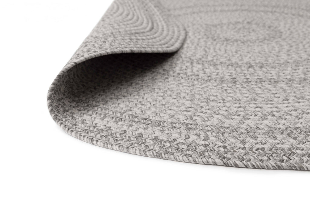 Mika Grey Braided Flatweave Indoor Outdoor Round Rug