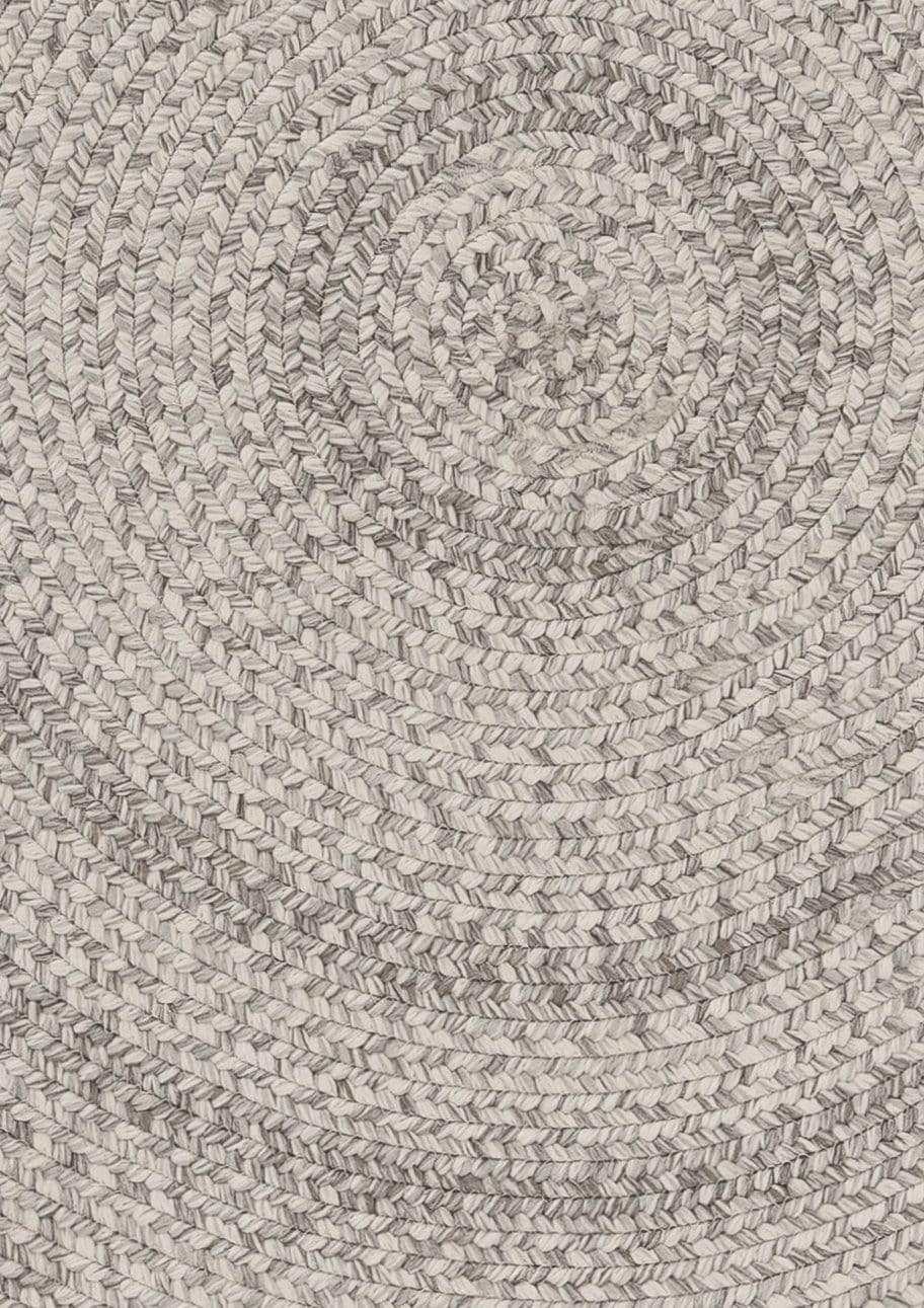 Mika Grey Braided Flatweave Indoor Outdoor Round Rug