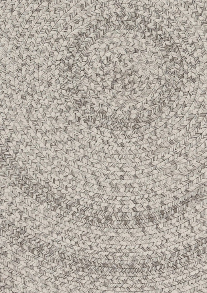 Mika Grey Braided Flatweave Indoor Outdoor Round Rug