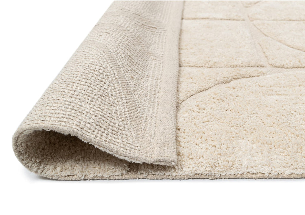 Mikaela Cream Beige Abstract Cotton Washable Rug