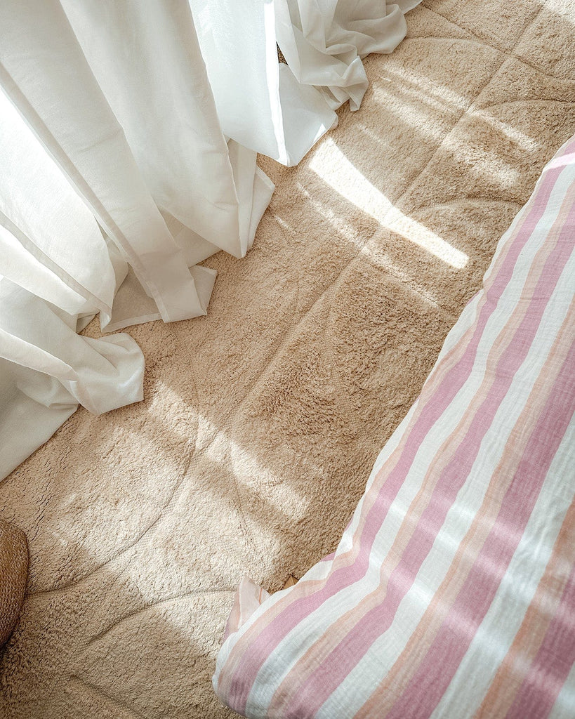 Mikaela Cream Beige Abstract Cotton Washable Rug