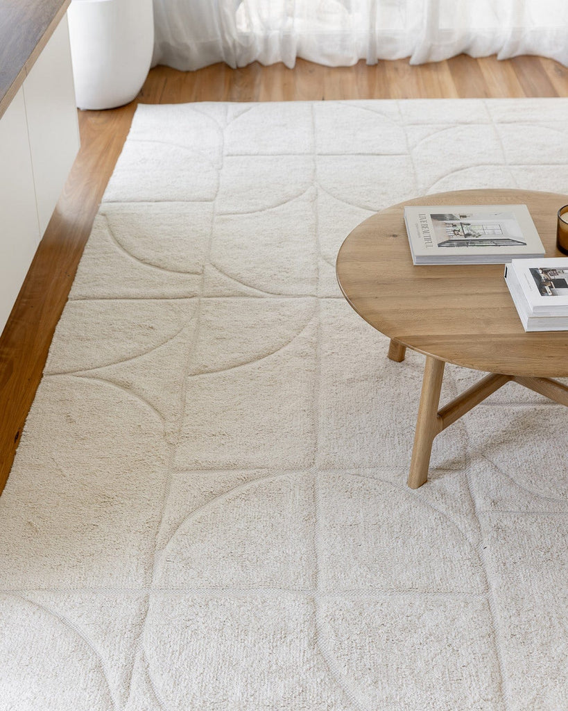 Mikaela Cream Beige Abstract Cotton Washable Rug