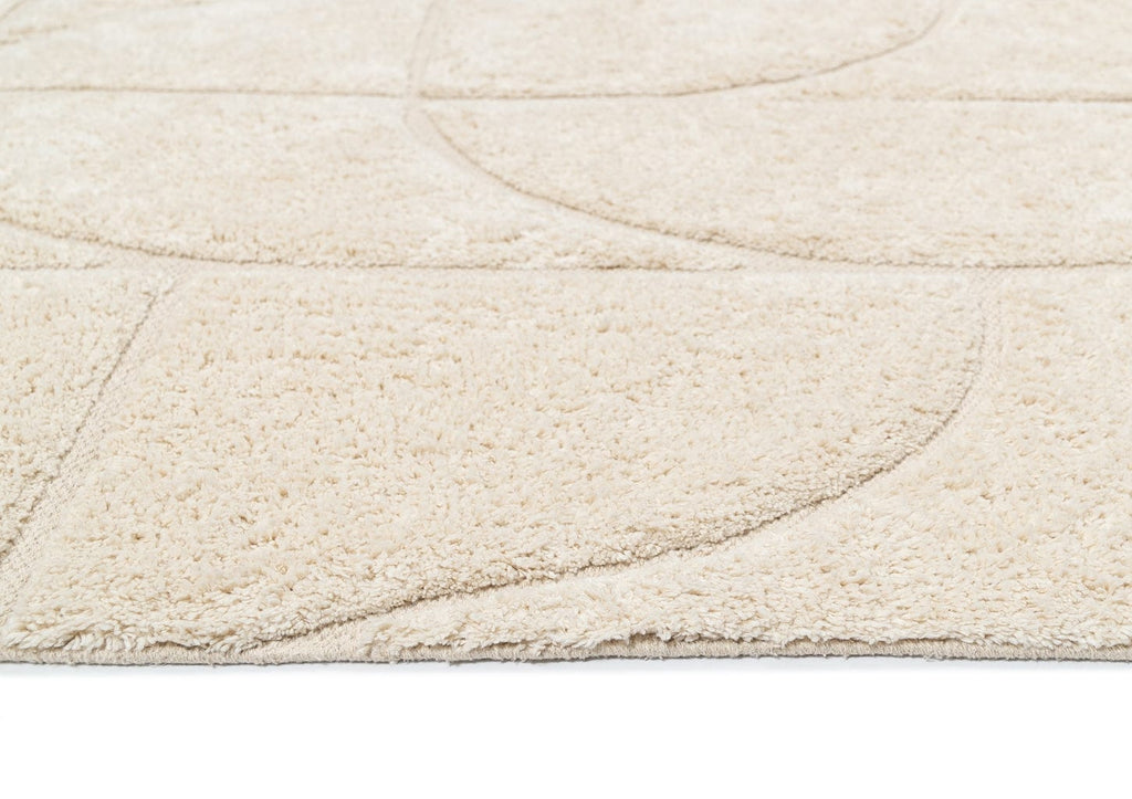 Mikaela Cream Beige Abstract Cotton Washable Rug
