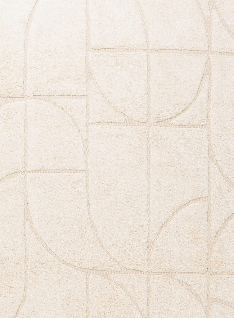 Mikaela Cream Beige Abstract Cotton Washable Rug