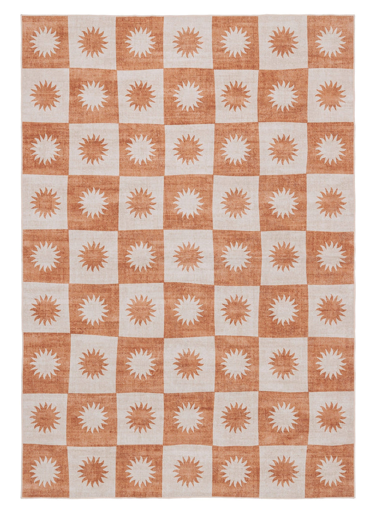 Milena Orange and Beige Washable Rug