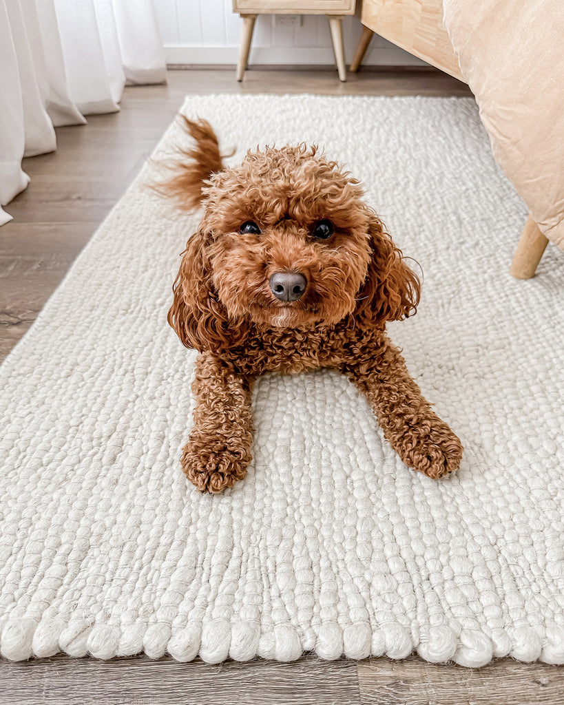 Monti Cream Textured Handmade Wool Rug