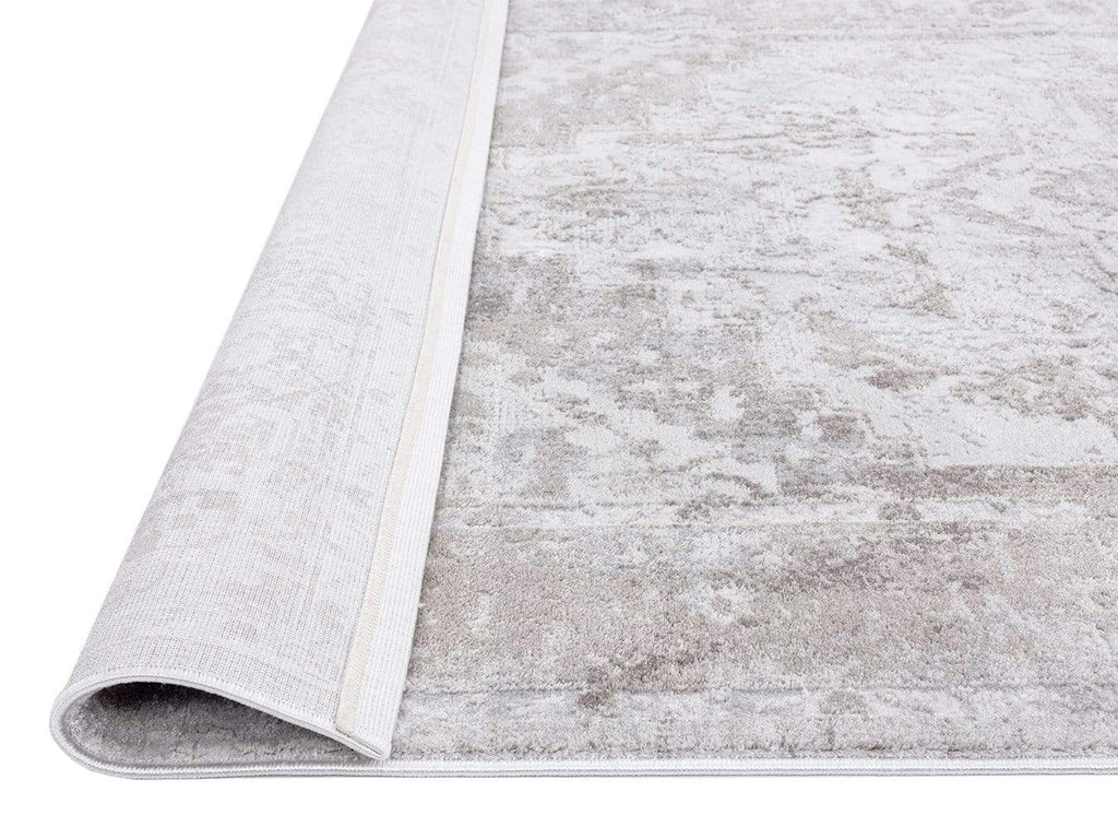 Morgan Beige and Brown Transitional Distressed Medallion Rug