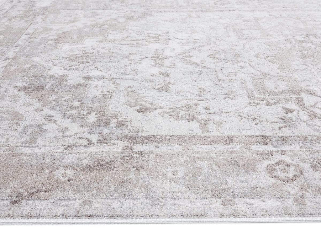 Morgan Beige and Brown Transitional Distressed Medallion Rug