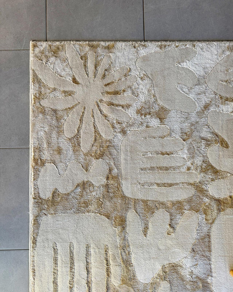 Murzuq Textured Abstract Neutral Washable Rug