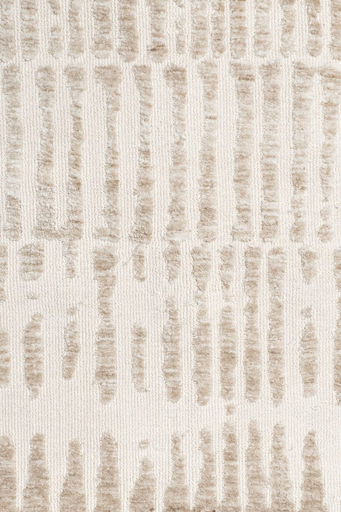 Nahba Ivory And Cream Textured Tribal Round Rug