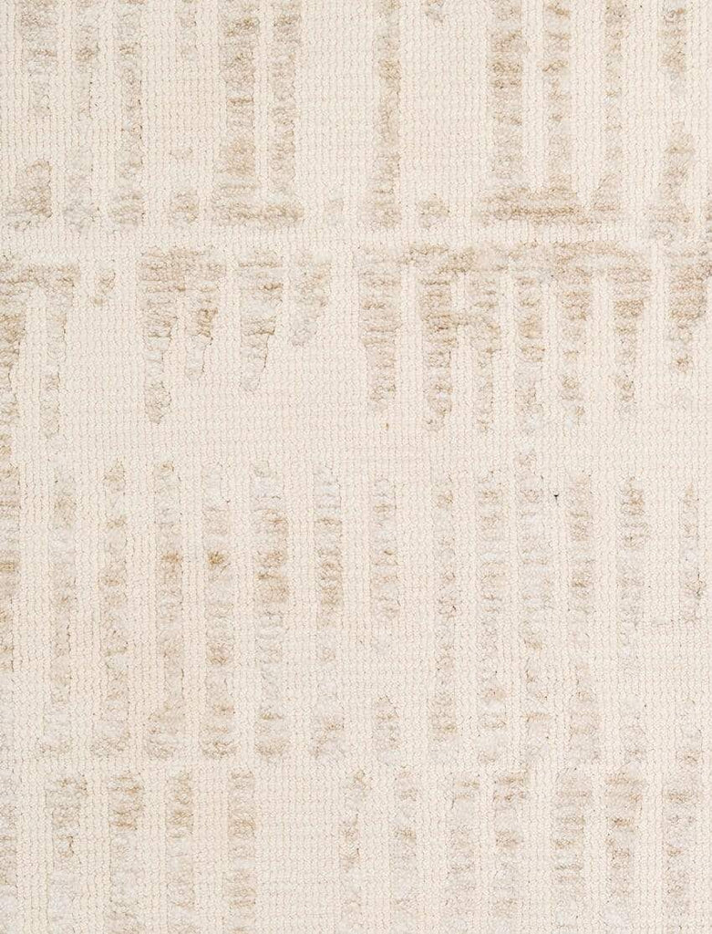 Nahba Ivory And Cream Textured Tribal Rug
