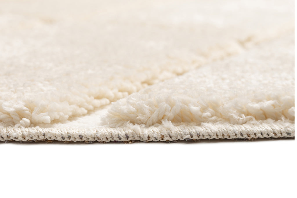 Nalu Ivory Geometric Round Rug