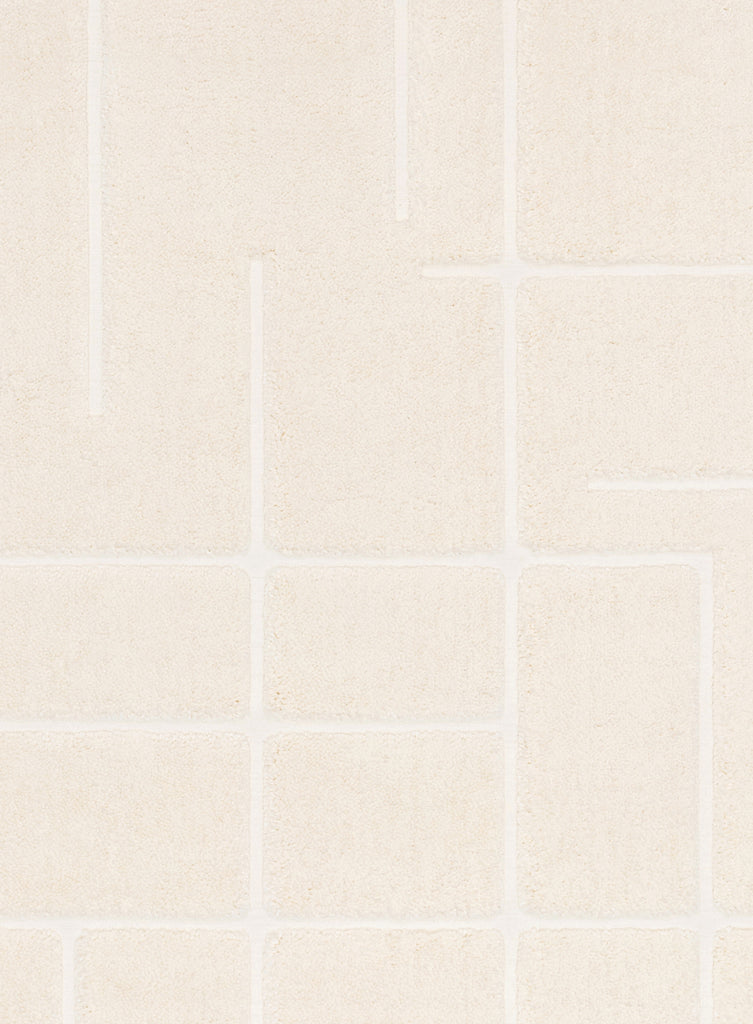 Nalu Ivory Geometric Round Rug